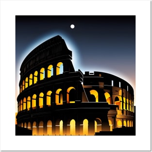 Colosseum in the night Posters and Art